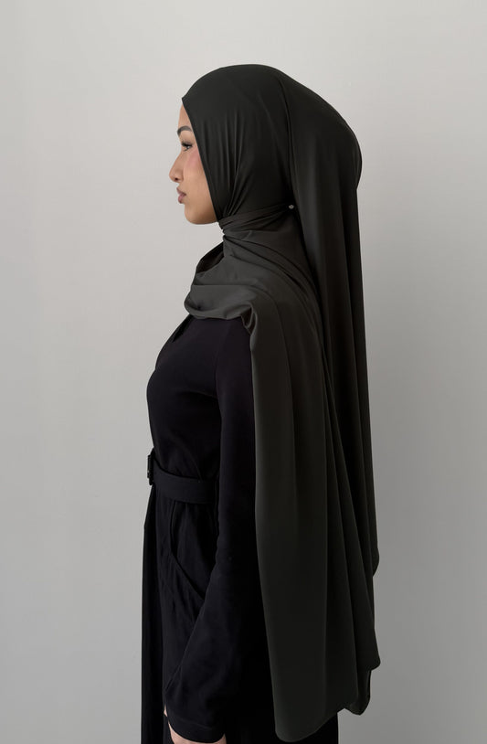 Premium Liquid Jersey Hijabs in  Forest Green