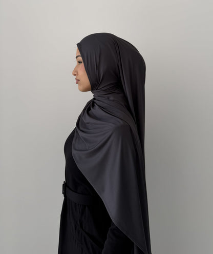 Premium Liquid Jersey Hijabs in Charcoal Grey