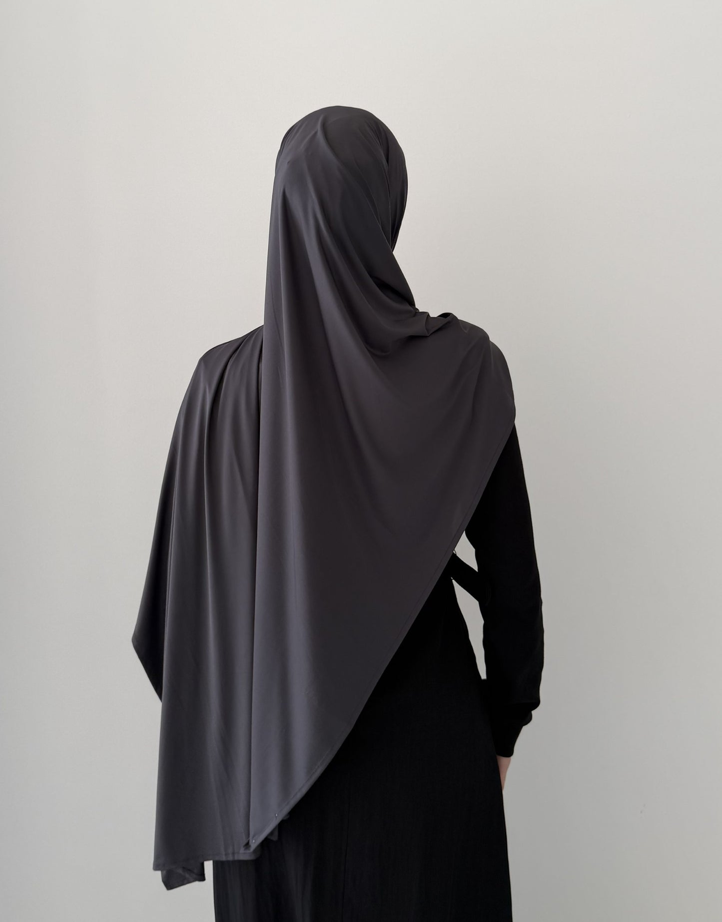Premium Liquid Jersey Hijabs in Charcoal Grey