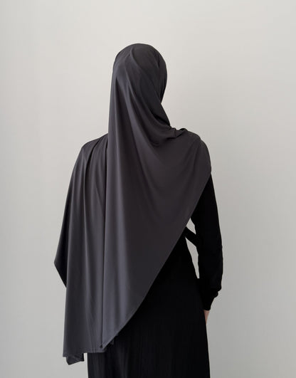 Premium Liquid Jersey Hijabs in Charcoal Grey