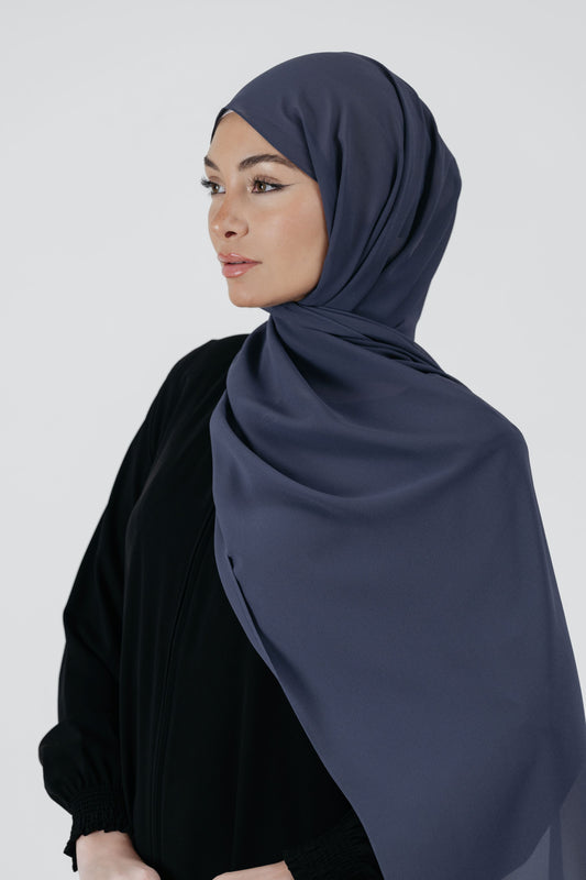 Pearl Chiffon Scarf in Violet Blue