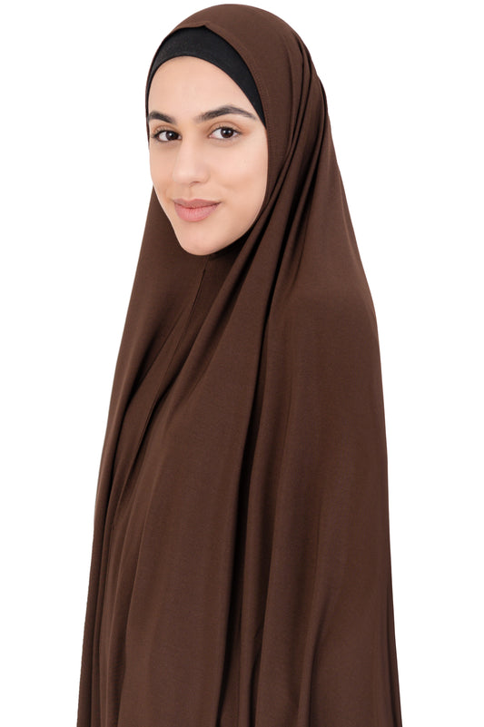 Long Standard Jelbab in Chocolate Brown