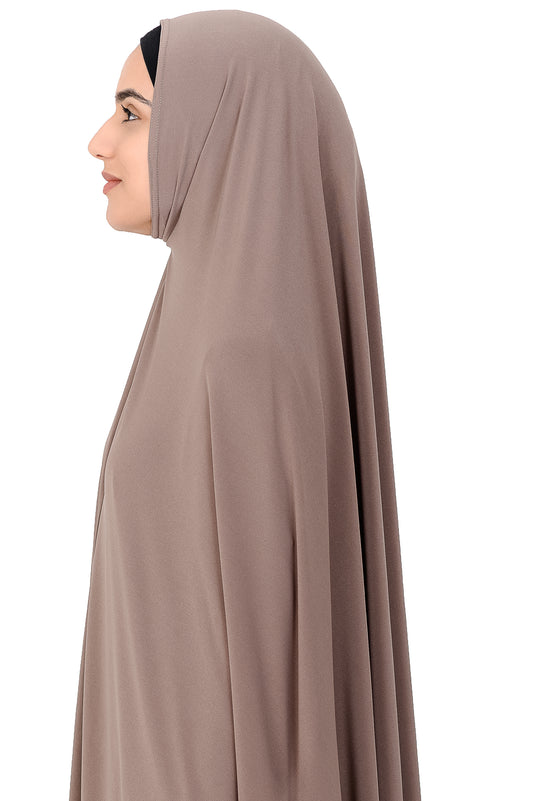 Standard Length Open Jelbab in Mocha - Behind The Veil