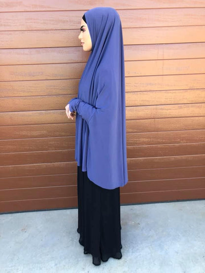 Standard Length Sleeved Jelbab in Violet Blue