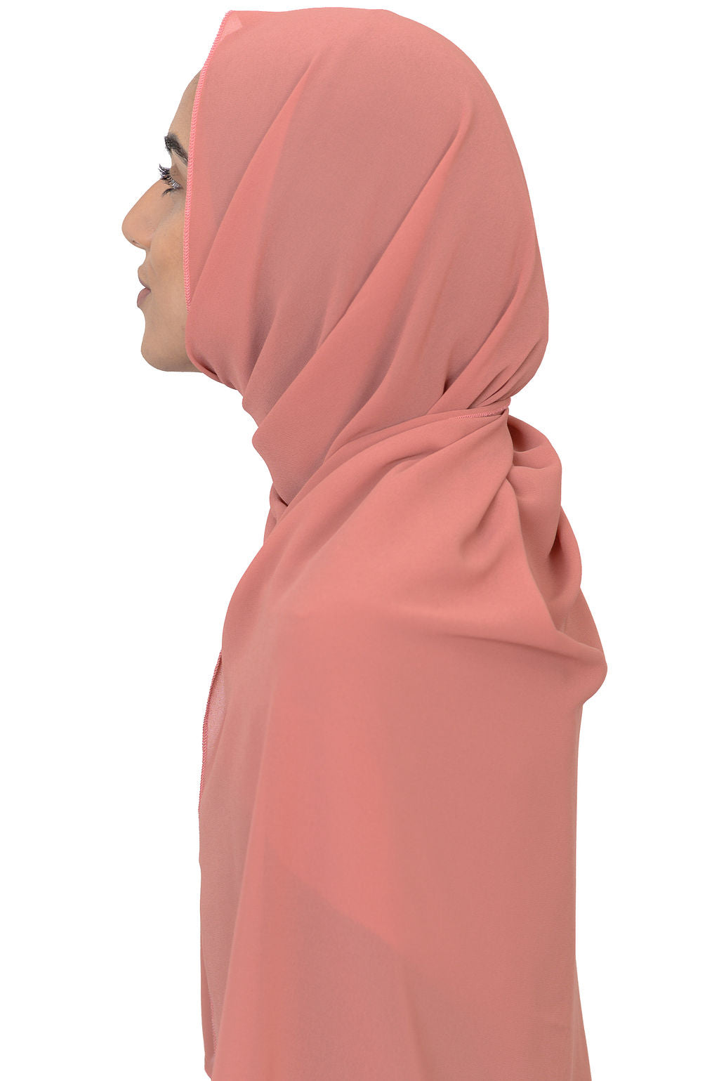 Chiffon Scarf in Coral