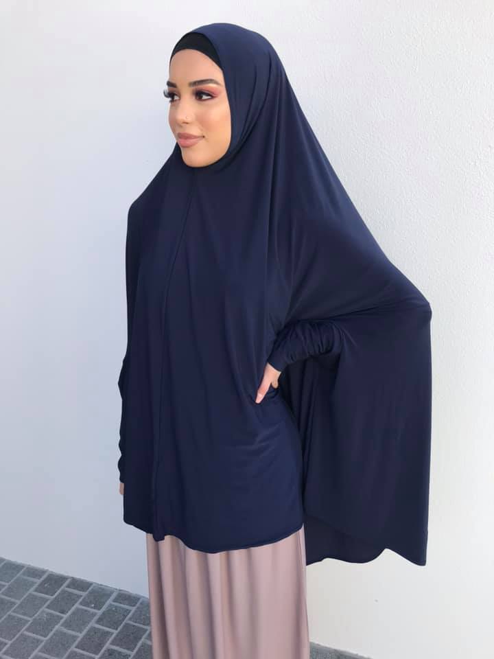Standard Length Sleeved Jelbab in Navy - Behind The Veil