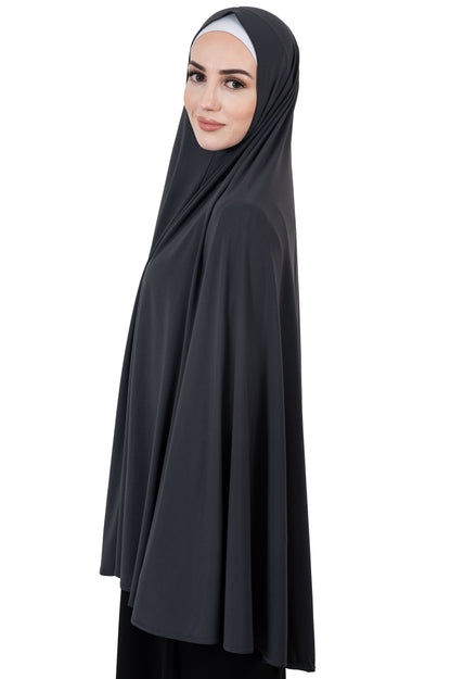 Standard Jersey Jelbab in Charcoal - Behind The Veil