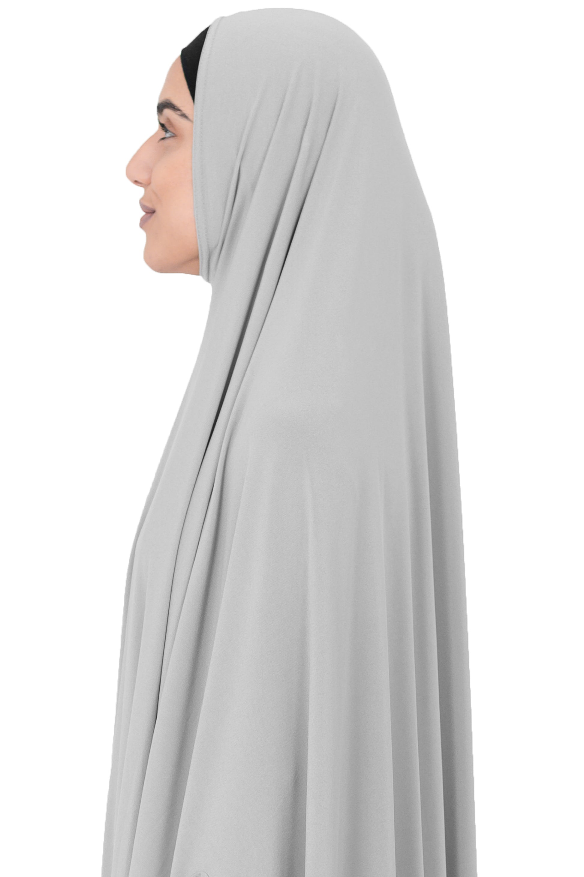 Standard Length Open Jelbab in Silver Grey - Behind The Veil