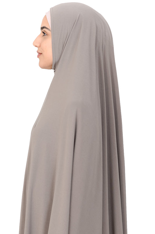 Standard Length Open Jelbab in Ash Grey - Behind The Veil