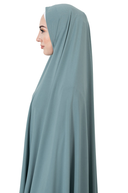 Standard Length Sleeved Jelbab in Med Turquoise - Behind The Veil