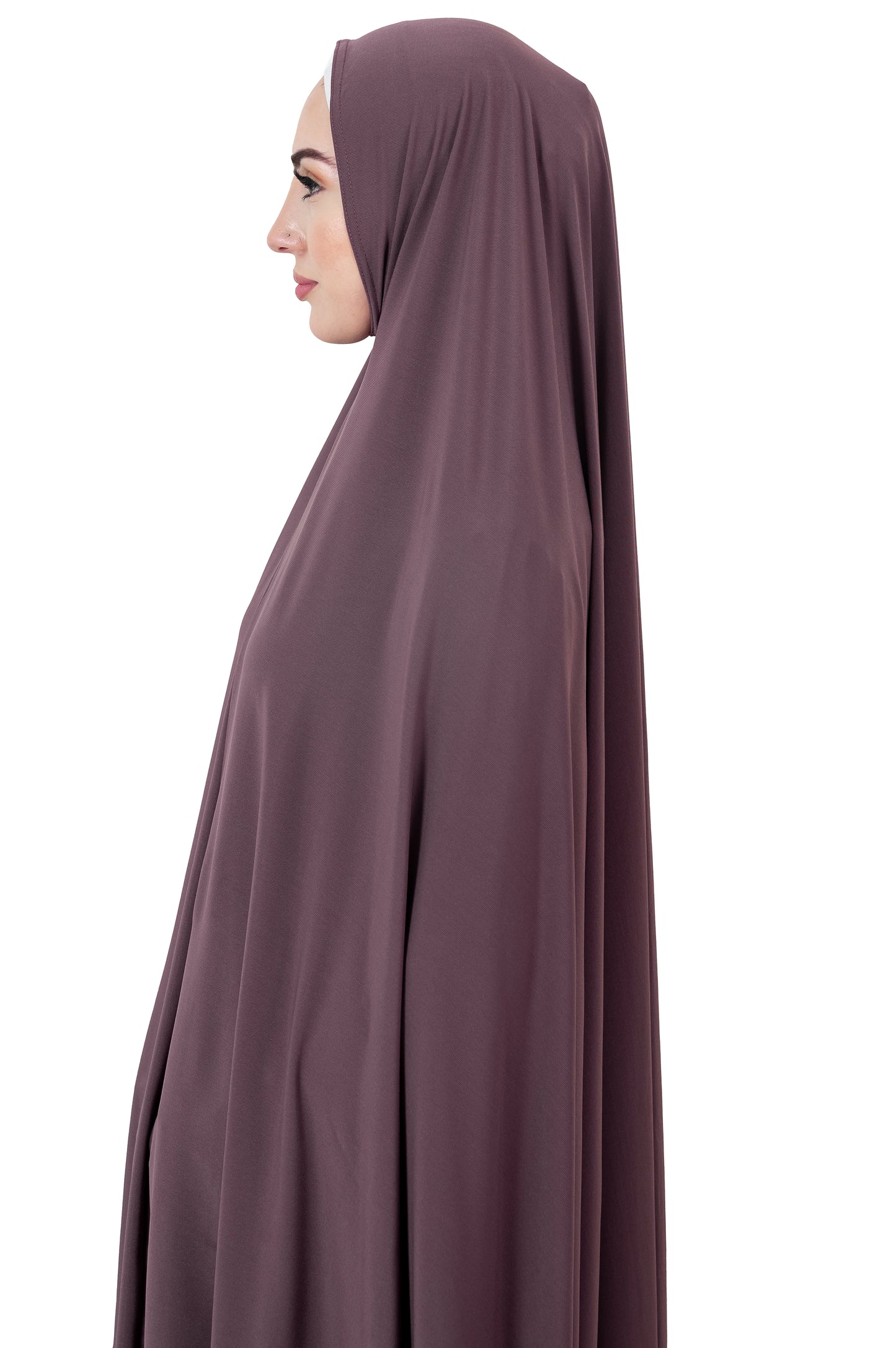 Standard Length Sleeved Jelbab in Rosey Brown