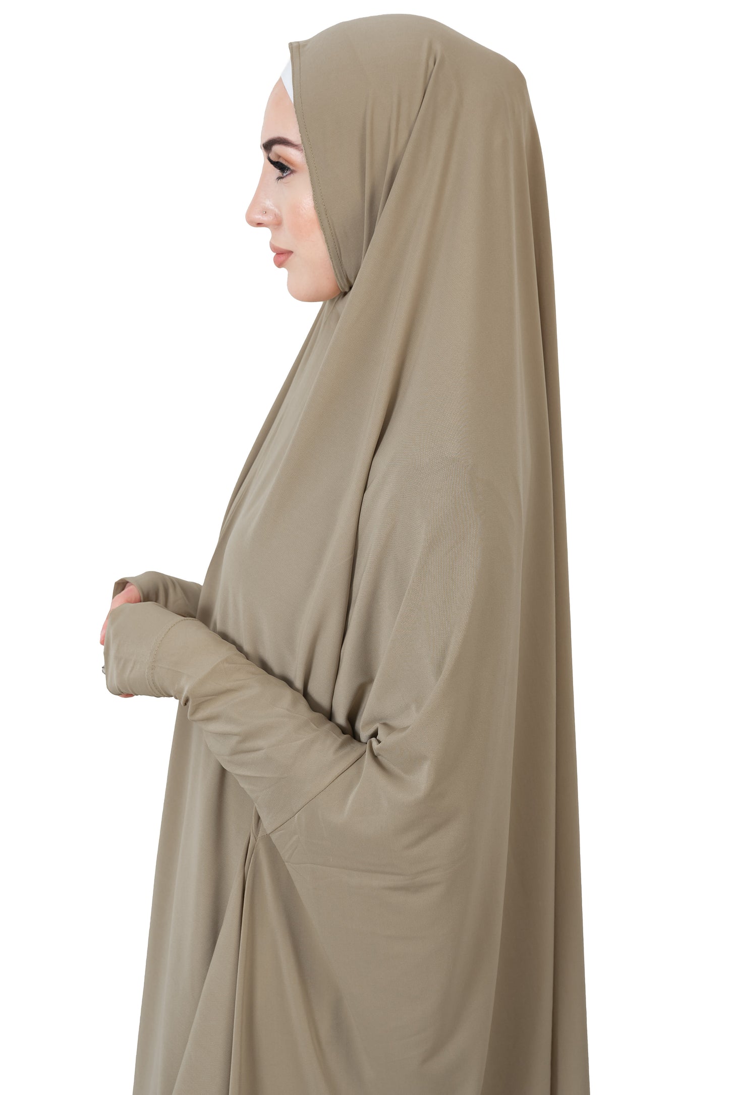 Long Sleeved Jelbab in Surrey Beige