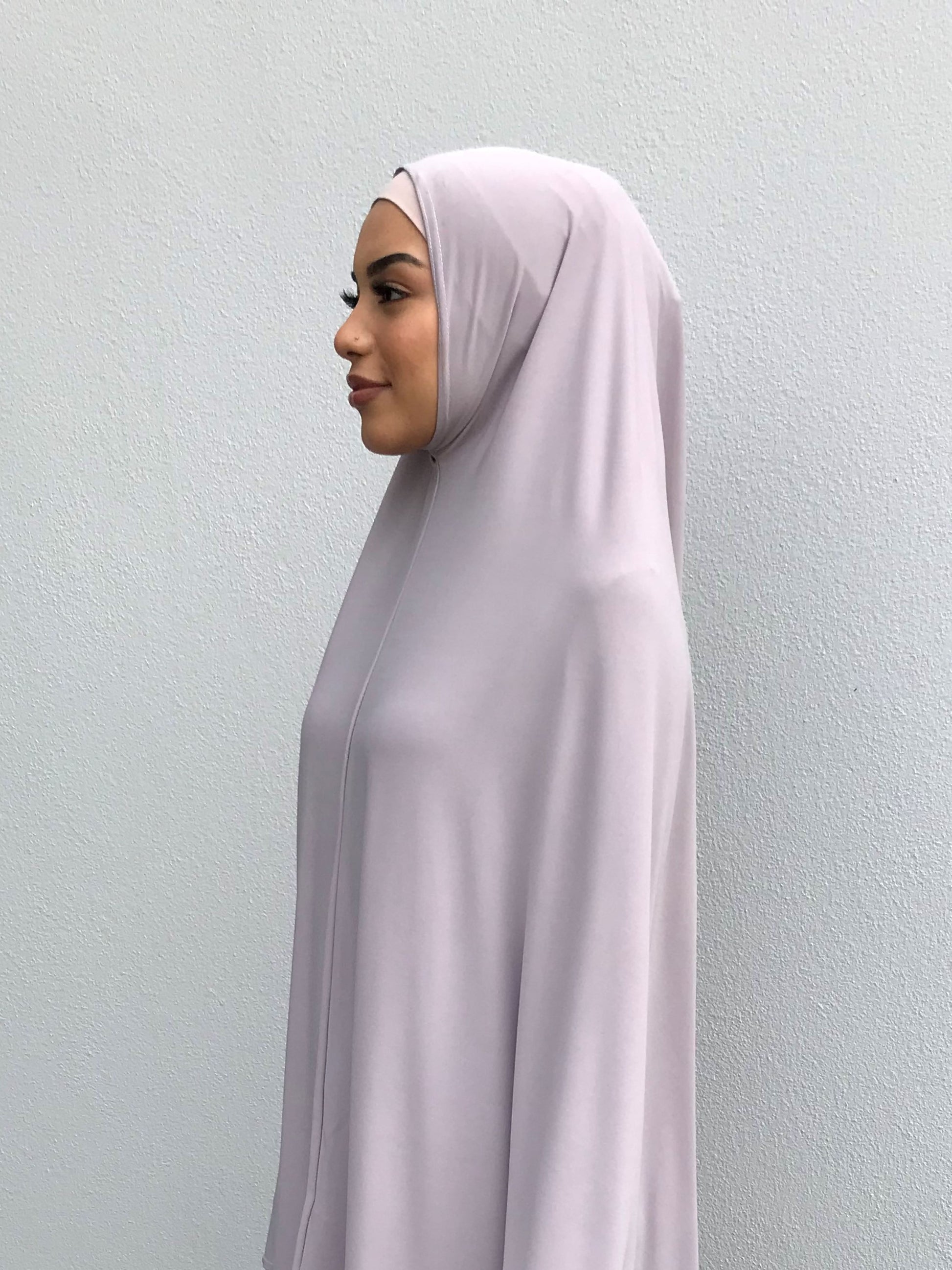 Standard Length Open Jelbab in Oyster Grey - Behind The Veil